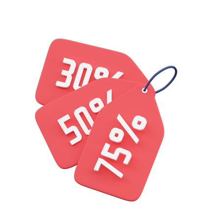 Discount Tags 3D Illustration