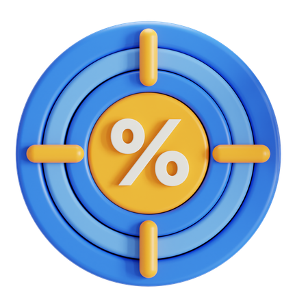 Discount target  3D Icon