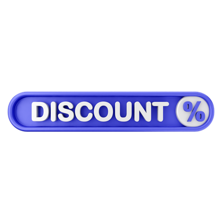 Discount Text Button  3D Icon