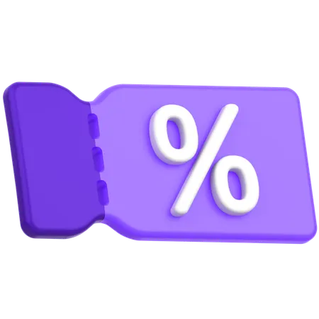 3 D Icon Of A Discount Ticket Or Coupon 3D Icon