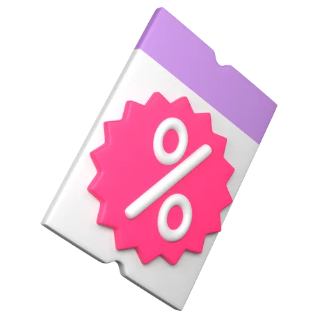 Discount Ticket  3D Icon