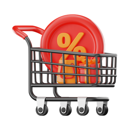 Discount Trolley  3D Icon