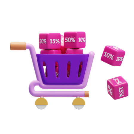 Discount Trolley  3D Icon