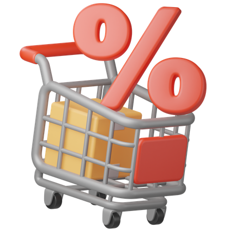 Discount Trolley  3D Icon