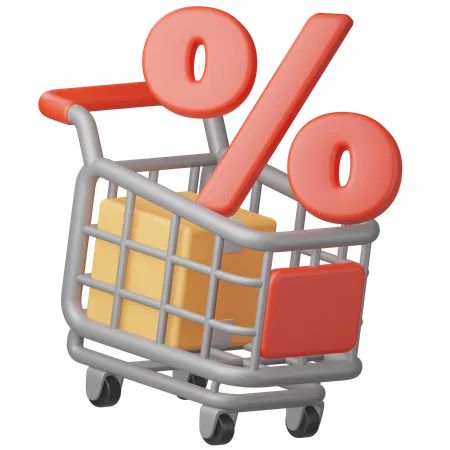 Discount Trolley  3D Icon