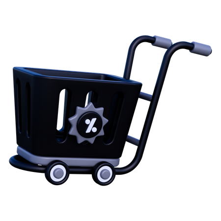 Discount Trolley 3D Icon