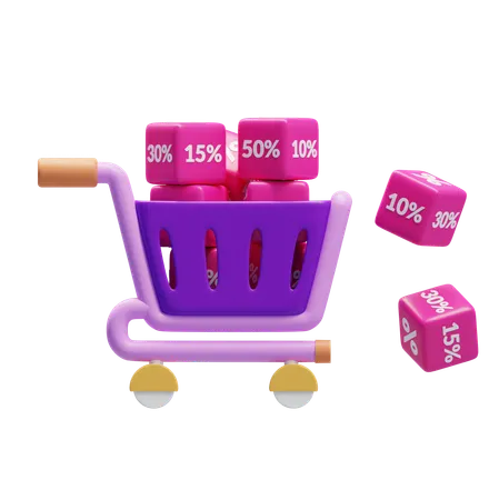 Discount Trolley  3D Icon