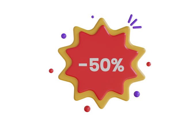 Discount up to 50%  3D Icon