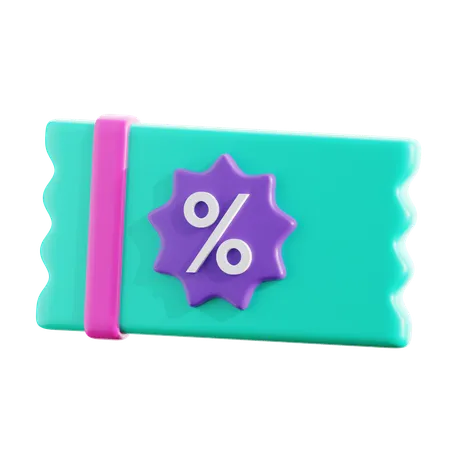 Discount Voucher 3 D Icon Which Can Be Used For Various Purposes Such As Websites Mobile Apps Presentation And Others 3D Icon