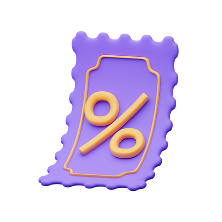 割引券  3D Icon