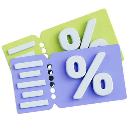 割引券  3D Icon