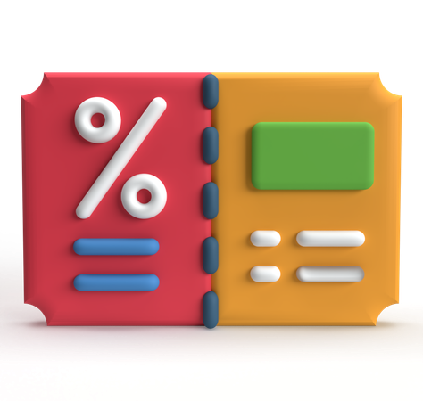 割引券  3D Icon