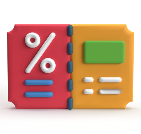 割引券  3D Icon