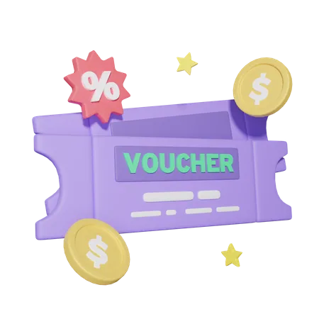 Discount Voucher  3D Icon