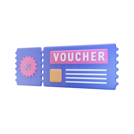 Discount Voucher  3D Illustration