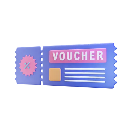 Discount Voucher  3D Illustration