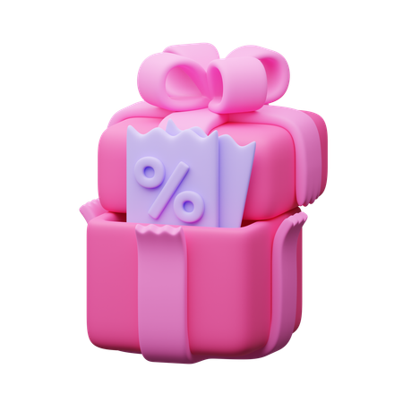 Gif 박스 할인 쿠폰  3D Icon