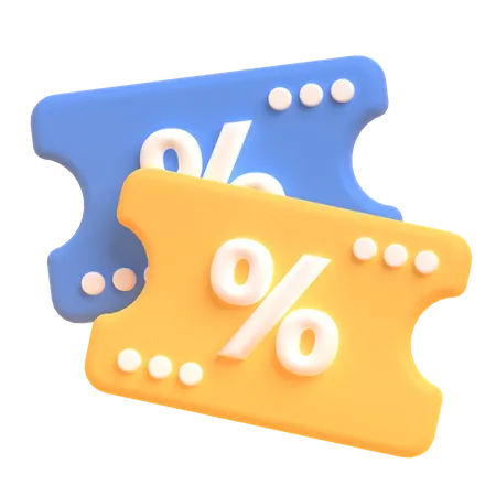 Discount Vouchers  3D Illustration