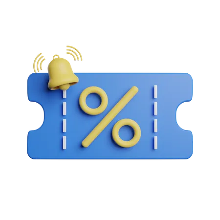 Voucher Discount Percentage 3D Illustration