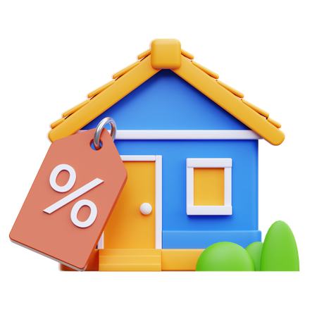 Discounted Homes  3D Icon