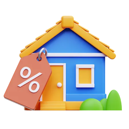 Discounted Homes  3D Icon