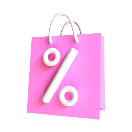 Discounted Shopping Bag  3D Illustration