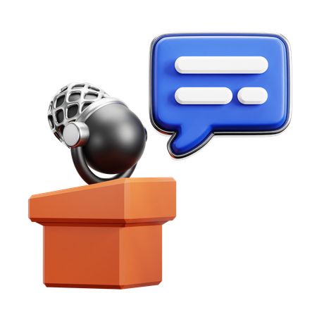 Discurso Azul  3D Icon