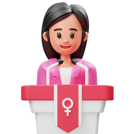 Discurso de mulher  3D Icon