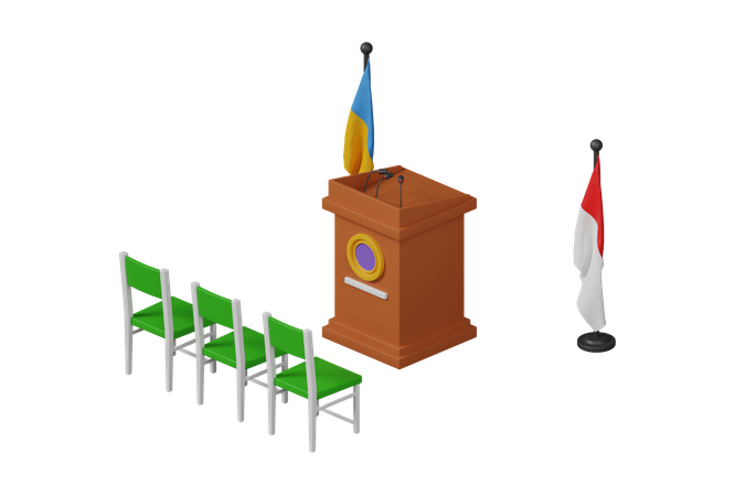Discurso estatal  3D Icon