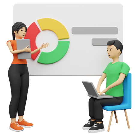 Discussão de negócios realizada entre funcionários  3D Icon