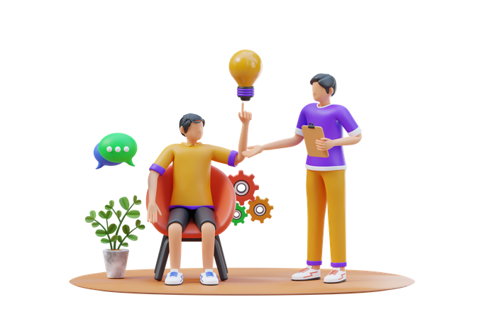 Discussing Creative Idea  3D Icon