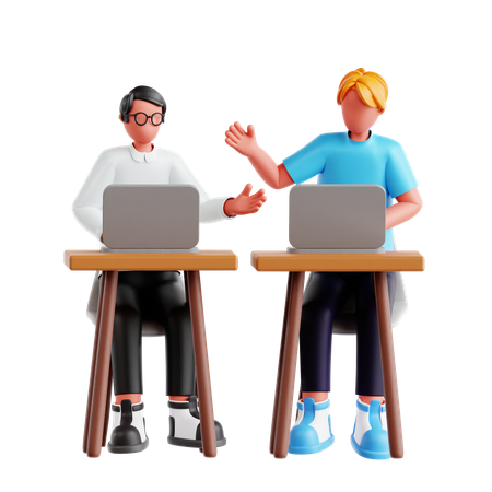 Discussion entre adolescents  3D Illustration