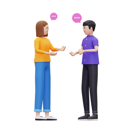 Discussion between male and female  3D Icon