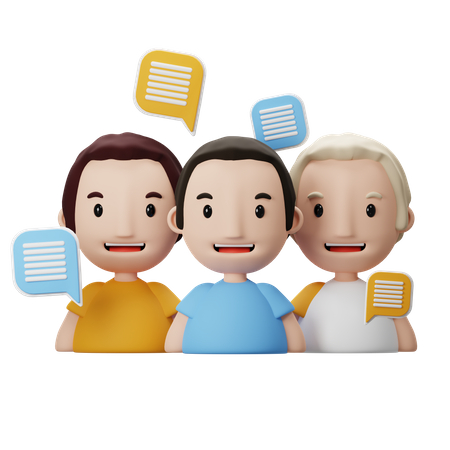 Groupe parlant  3D Icon