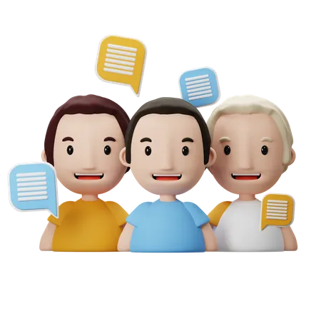 Groupe parlant  3D Icon