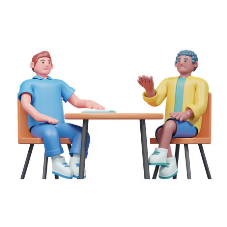 Discussion entre étudiants à la bibliothèque  3D Icon