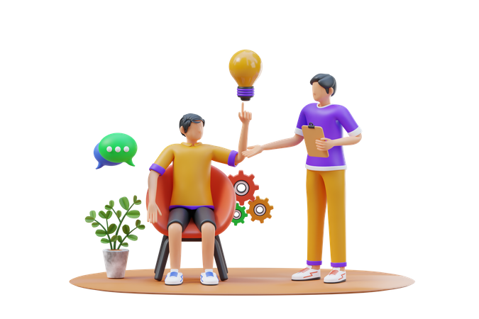 Discutindo a ideia criativa  3D Icon