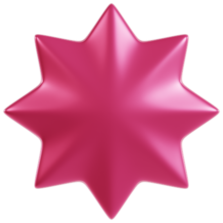Diseño de estrella rosa vibrante.  3D Icon