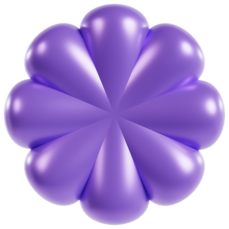 Diseño De Flor Geométrica Púrpura  3D Icon