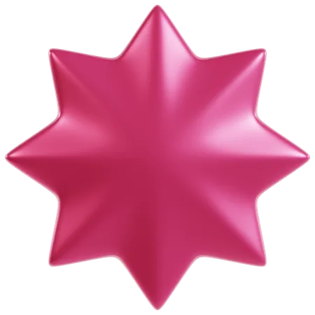 Diseño de estrella rosa vibrante.  3D Icon