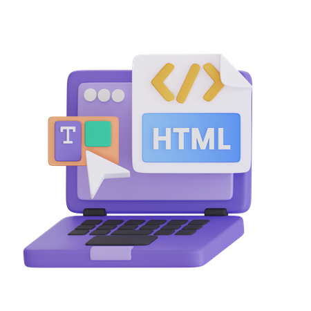 Editor html de programación de diseño web  3D Icon