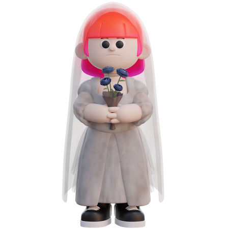Disfraz de fantasma femenino  3D Icon