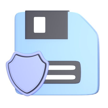 Disk with Shield  3D Icon