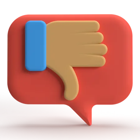 Dislike Chat  3D Icon