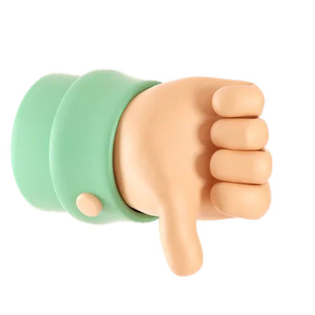 Dislike Hand Gesture Illustration In 3 D Design 3D Icon