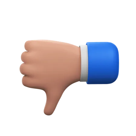 A Thumbs Down Sign Indicating Disapproval Or Disagreement 3D Icon