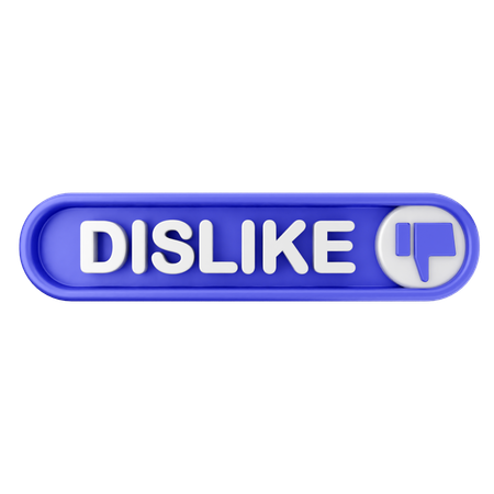 Dislike Text Button  3D Icon