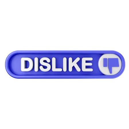 Dislike Text Button  3D Icon