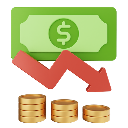 Disminución de dinero  3D Icon