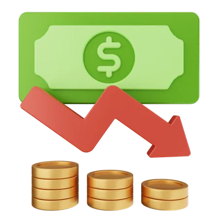 Disminución de dinero  3D Icon